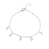 Custom Baby Bracelet with CZ Pendent - Personalized Name Anklet Gift