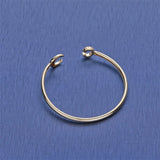 Copper CZ Moon Bangle Bracelet for Women