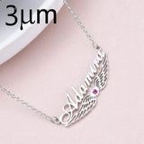 Name Necklace with Birthday Stone & Heart, Stainless Steel Zirconia Jewelry