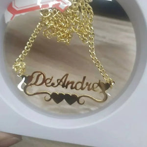 Name Necklace Birthday Stone Zirconia Heart Personalized Name Jewelry