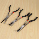 3X 11 Inch Nose Pliers Set Straight Bent Tip Mechanic Grip Hand Tool
