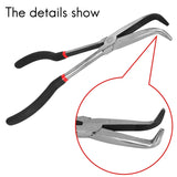 3X 11 Inch Nose Pliers Set Straight Bent Tip Mechanic Grip Hand Tool