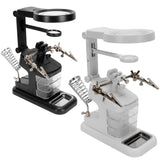 3X 4.5X 25X Magnifying Glass with LED Light Lens Clip Loupe Desktop Magnifier