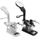 3X 4.5X 25X Magnifying Glass with LED Light Lens Clip Loupe Desktop Magnifier