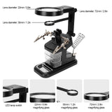 3X 4.5X 25X Magnifying Glass with LED Light Lens Clip Loupe Desktop Magnifier