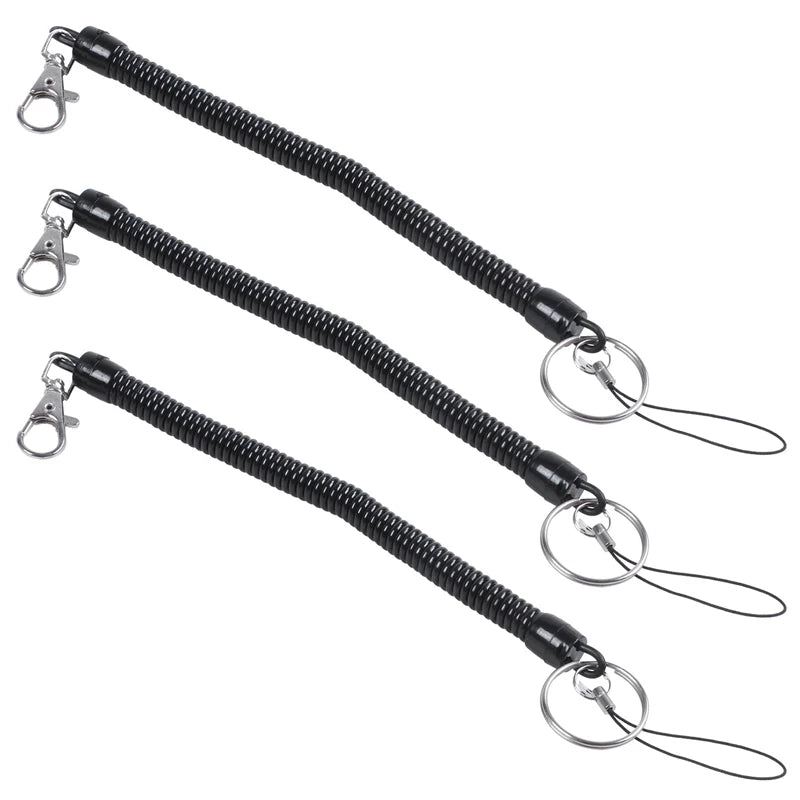 Spring Cord Rope Swivel Lobster Clasp Keyring Chain Strap