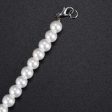3X Charm Pearl Necklace Metal Clasp Elegant Accessory