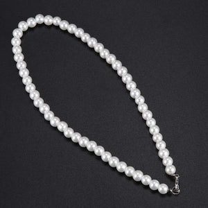 3X Charm Pearl Necklace Metal Clasp Elegant Accessory
