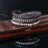 Heart Leather Wrap Beaded Bracelet Cuff Jewelry