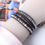 Heart Leather Wrap Beaded Bracelet Cuff Jewelry