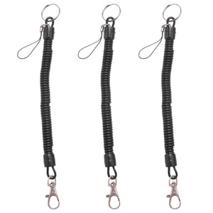 3X Lobster Clasp Spring Coil Cord Strap Keychain Key Chain
