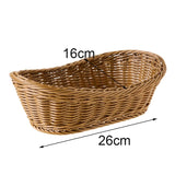 Oval Wicker Bread Basket, 10.2Inch, Food Fruit Cosmetic Storage