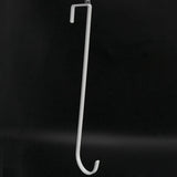 Over Door Wreath Hook - Metal Hanger For Front Or Back Door (White)