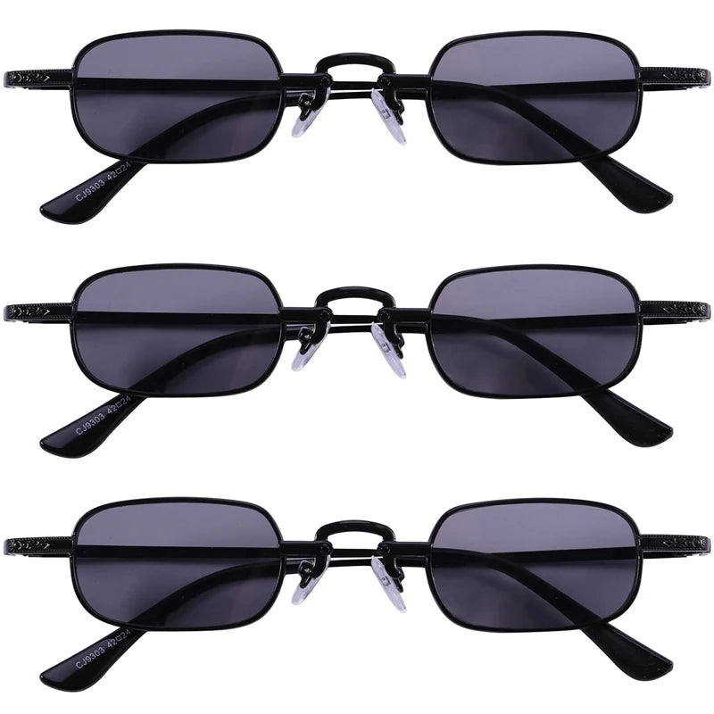 Retro Punk Clear Square Sunglasses Metal Frame