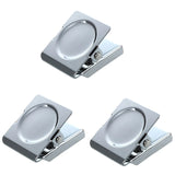 3X Silver Tone Spring Loaded Memo Ticket Magnetic Clip
