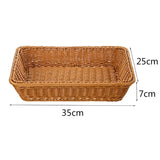 3X Wicker Storage Basket, Brown Bread Basket