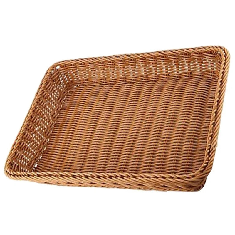 3X Wicker Storage Basket, Brown Bread Basket