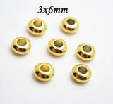 3X6mm Metal Copper Rondelle Spacer Beads 100pc/Lot