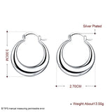 925 Stamp Silver Hoop Earrings Women Creativity Crescent Engagement Jewelry