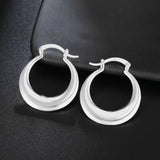 925 Stamp Silver Hoop Earrings Women Creativity Crescent Engagement Jewelry