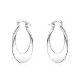 925 Stamp Silver Hoop Earrings Women Creativity Crescent Engagement Jewelry