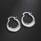 925 Stamp Silver Hoop Earrings Women Creativity Crescent Engagement Jewelry