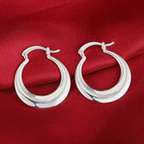 925 Stamp Silver Hoop Earrings Women Creativity Crescent Engagement Jewelry