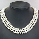 Natural Freshwater Pearl 7-8mm Round Beads Necklace Lady Chain Wedding Gift