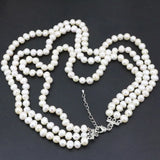 Natural Freshwater Pearl 7-8mm Round Beads Necklace Lady Chain Wedding Gift