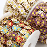 Enamel Flower Charm Chains Stainless Steel Golden Link Chains 10MM