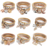 Elastic Bracelets & Bangle Crystal Tree of Life Owl Key Charm Jewelry