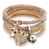 Elastic Bracelets & Bangle Crystal Tree of Life Owl Key Charm Jewelry