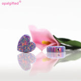 10mm Synthetic Opal Love Heart Beads Full Drilled Lab Created Fire Opal Pendent
