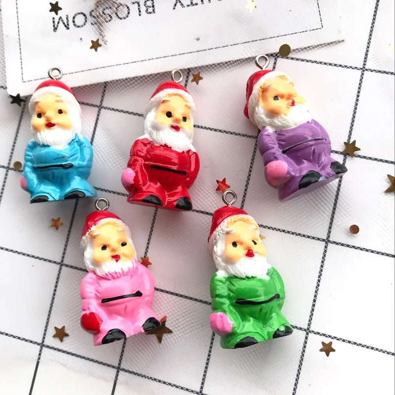 Santa Claus Tree Earring Charms for Christmas DIY Decoration