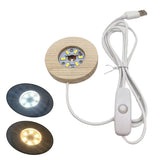 Wooden LED Display Stand Night Light Base for Glass Ball Crystals