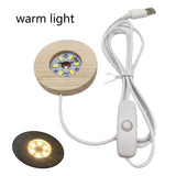 Wooden LED Display Stand Night Light Base for Glass Ball Crystals