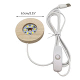 Wooden LED Display Stand Night Light Base for Glass Ball Crystals