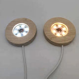 Wooden LED Display Stand Night Light Base for Glass Ball Crystals
