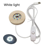 Wooden LED Display Stand Night Light Base for Glass Ball Crystals