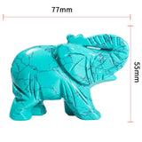 Hand Carved Crystal Elephant Figurine Gemstone Statue for Decor Chakra Healing