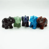 3" Elephant Carved Statue Natural Stone Healing Crystals Room Decor