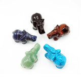 3" Elephant Carved Statue Natural Stone Healing Crystals Room Decor