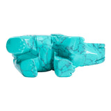 3inch Turquoise Guardian Elephant Figurine Stone Carving Gemstone Home Decor