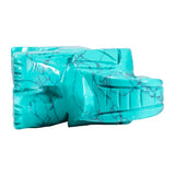 3inch Turquoise Guardian Elephant Figurine Stone Carving Gemstone Home Decor