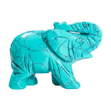 3inch Turquoise Guardian Elephant Figurine Stone Carving Gemstone Home Decor