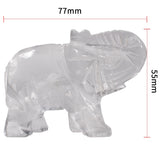 3" Healing Quartz Guardian Elephant Figurine Hand Carved Gemstone Decor Gift