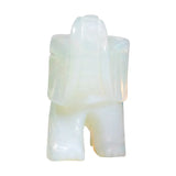 3" Opal Elephant Figurine Hand Carved Gemstone Animal Statue for Decor
