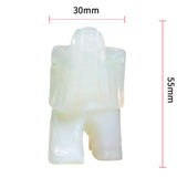3" Opal Elephant Figurine Hand Carved Gemstone Animal Statue for Decor
