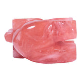 3" Watermelon Red Elephant Figurine Hand Carved Gemstone Animal Statue
