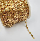 3m 5mm Stainless Steel Coffee Beans Link Chain for DIY Necklace